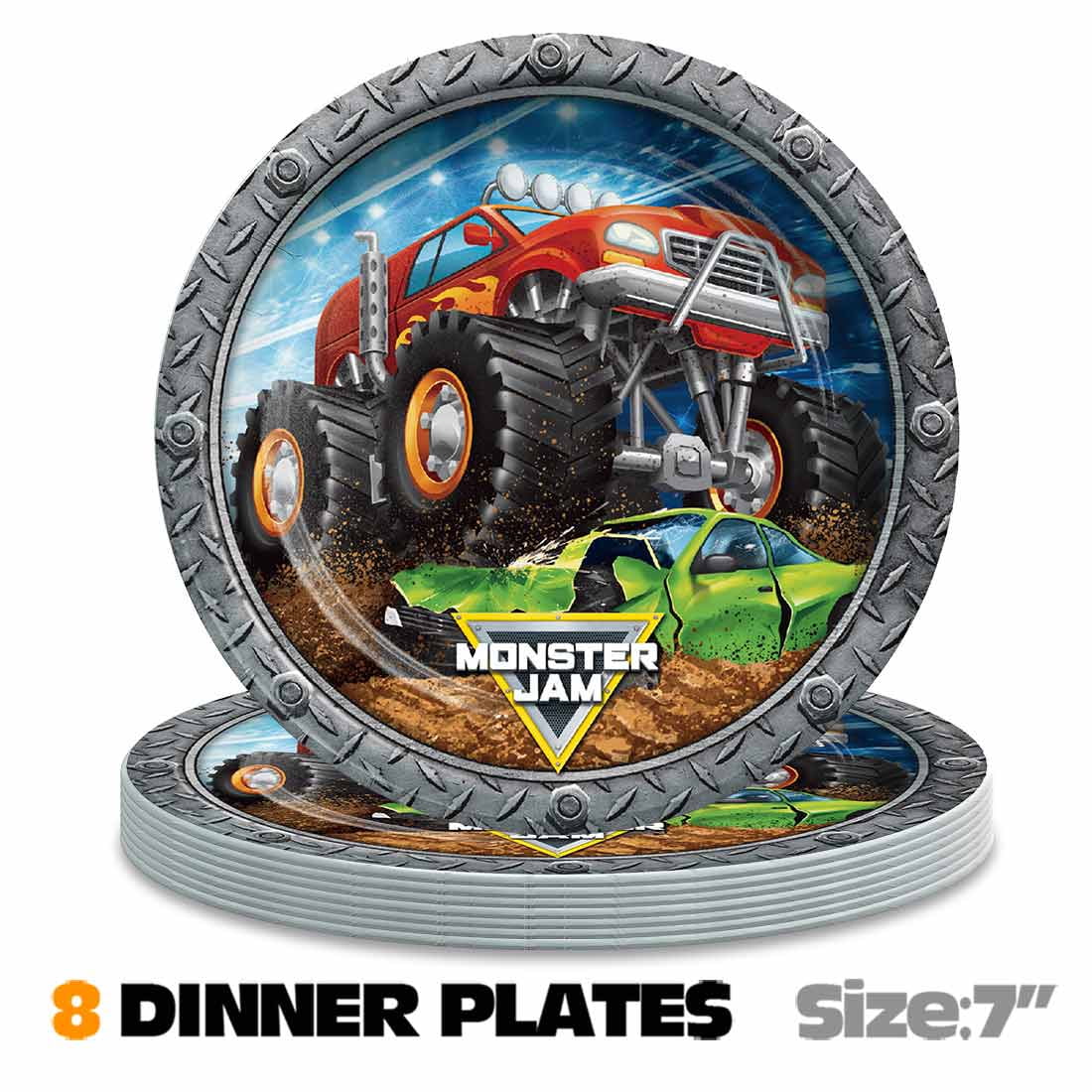 Monster Jam Party Supplies Decor Tableware Backdrop Banner Cake Topper Balloons Birthday Decorations