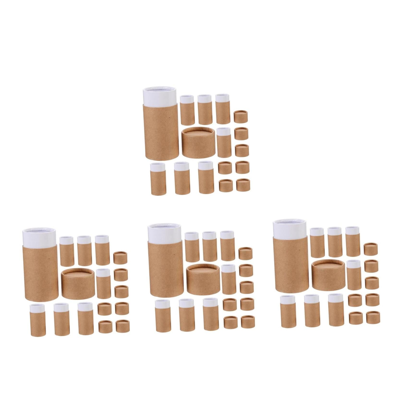 Raindrops 32 pcs  Essential Oil Wrapping Box 50ml Kraft Paper Storage Box Small Paper Tube with Lids Cardboard Tubes Round Tube Box for Craft Perfume Bottles