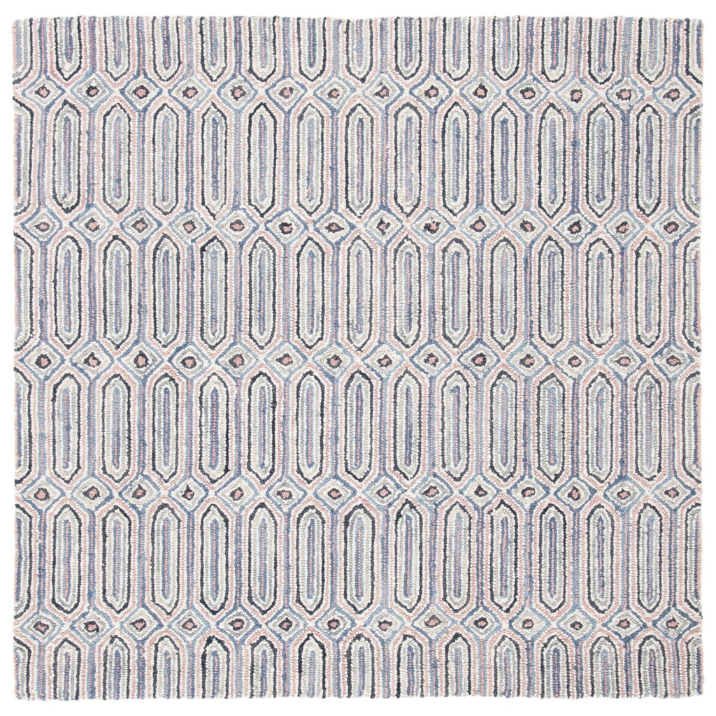 SAFAVIEH Micro-Loop Aisling Geometric Runner Rug, Pink/Grey, 2'3" x 7'