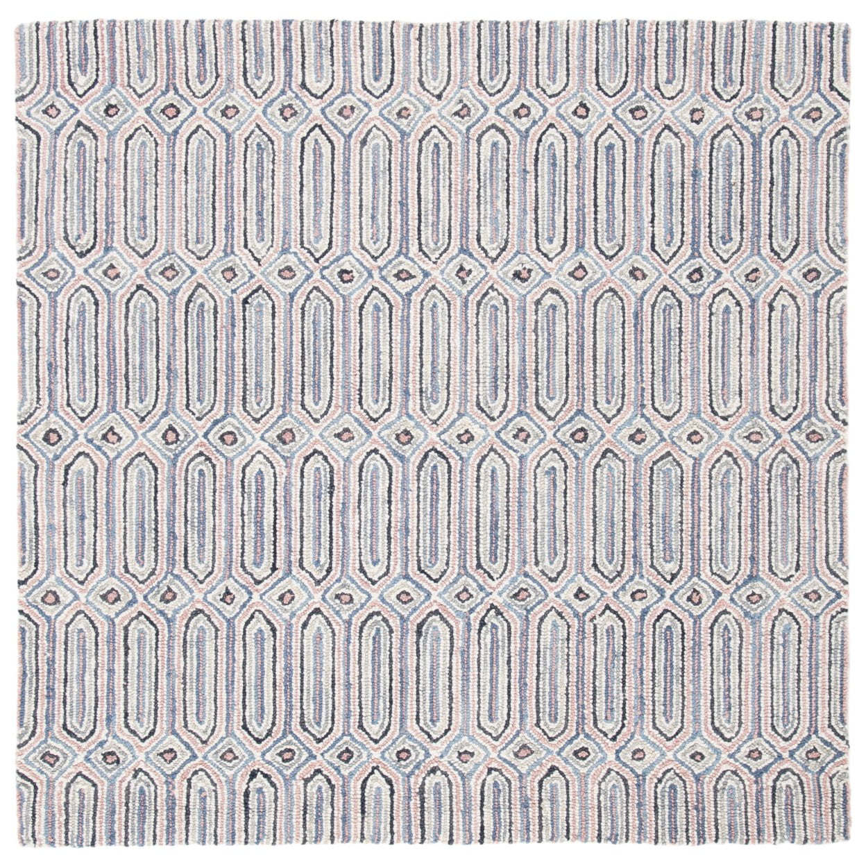 SAFAVIEH Micro-Loop Aisling Geometric Runner Rug, Pink/Grey, 2'3" x 7'