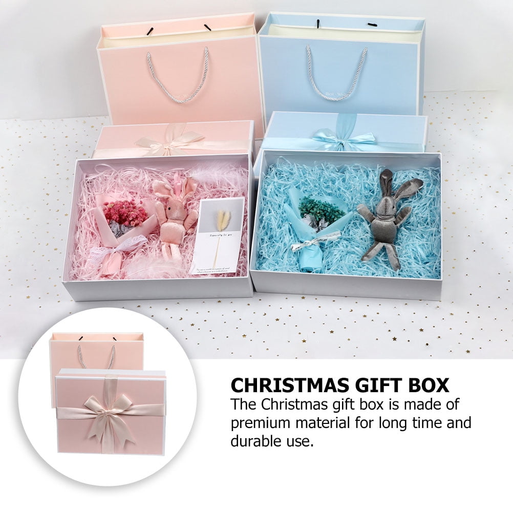 Entireivity 1pc Delicate Bow Ribbon Wrapping Box Christmas Gift Wrapper Christmas Gift Box