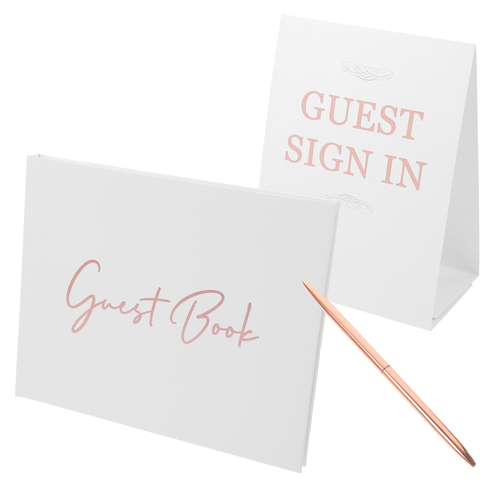 HEMOTON Wedding Guest Book for Signing with White Cover Made of Paper and Plastic for Wedding Ceremony 8.5 x 11 inches