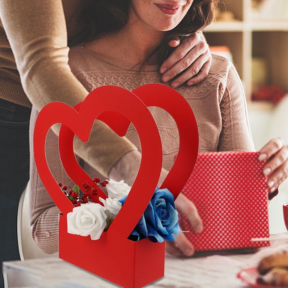 unbranded 5pcs Paper Flower Box Heart Shaped Flower Packing Box Flower Gift Box Bouquet Packing Box
