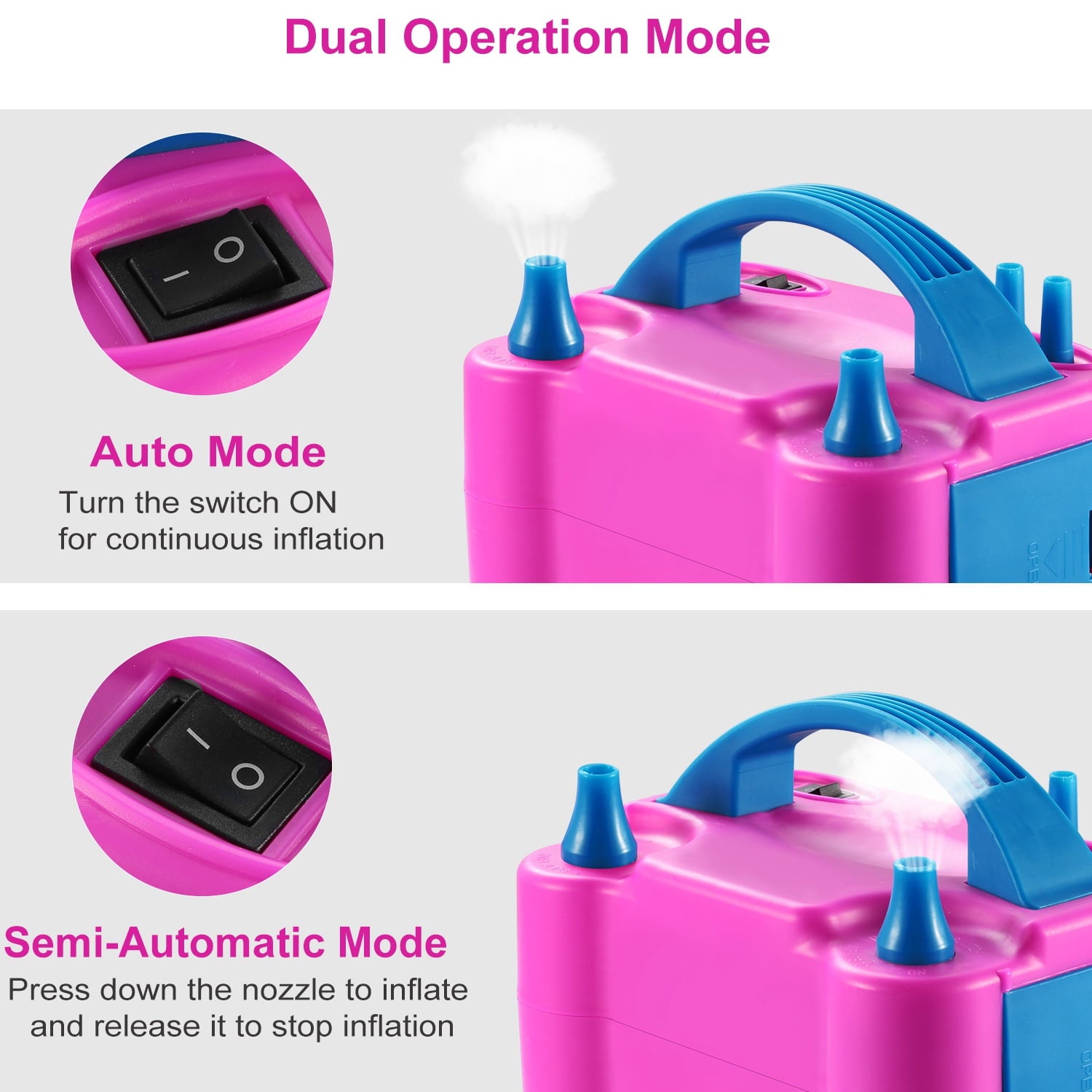 US 600W Electric Dual Nozzle Balloon Pump  Balloon Blower Inflator for Party Wedding Festival Decoration