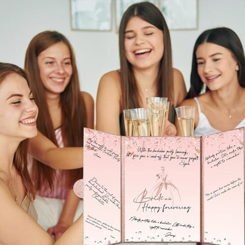 Rose Gold Bridal Shower Decorations, Bride to Be Guest Book Alternative, Bachelorette Signature Book 18" x 12", Great Bridal Shower Keepsake Gifts