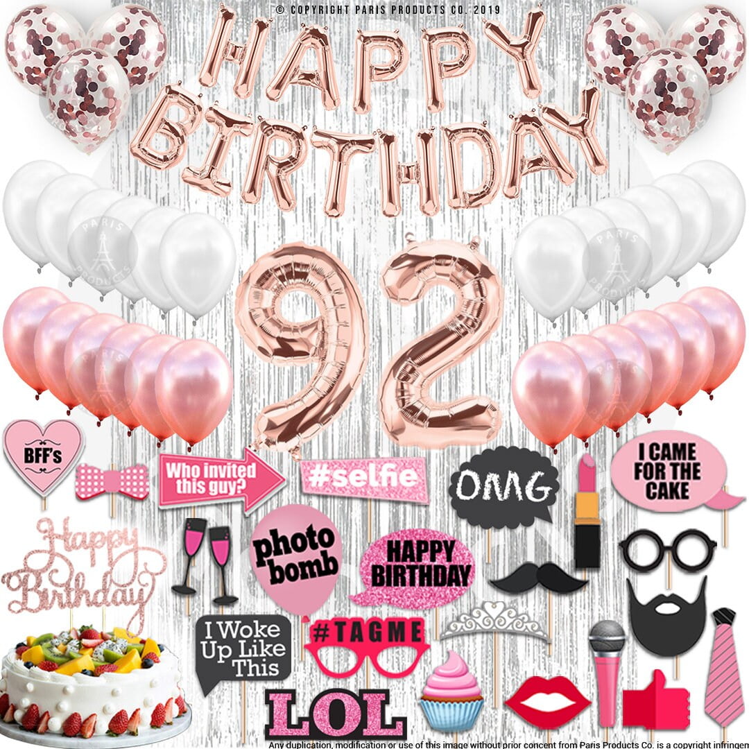 4th Birthday Decorations Party Supplies, Rose Gold 4Number Balloons 4th Foil Mylar Balloons Latex Balloon Decoration 4th Birthday Gifts