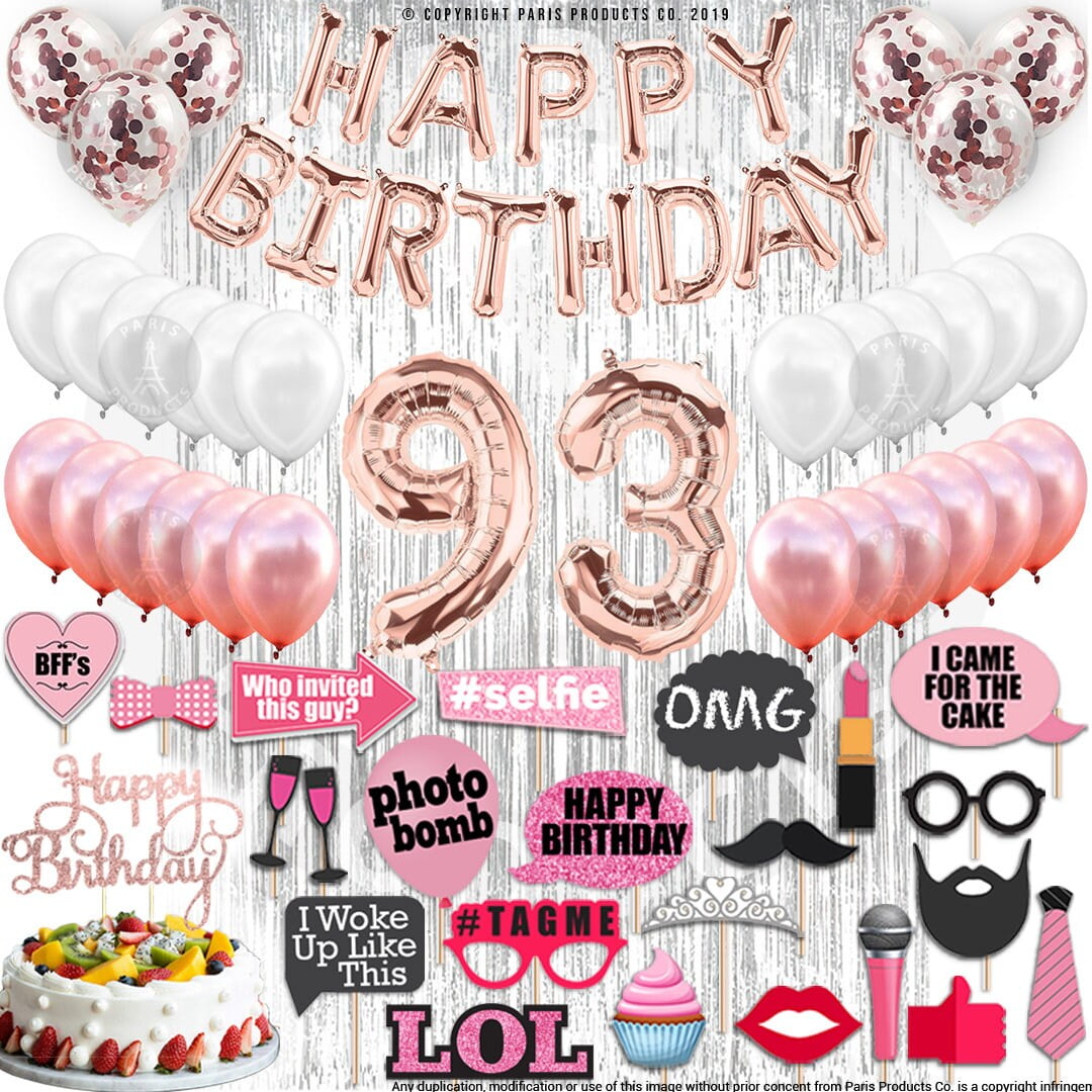 4th Birthday Decorations Party Supplies, Rose Gold 4Number Balloons 4th Foil Mylar Balloons Latex Balloon Decoration 4th Birthday Gifts