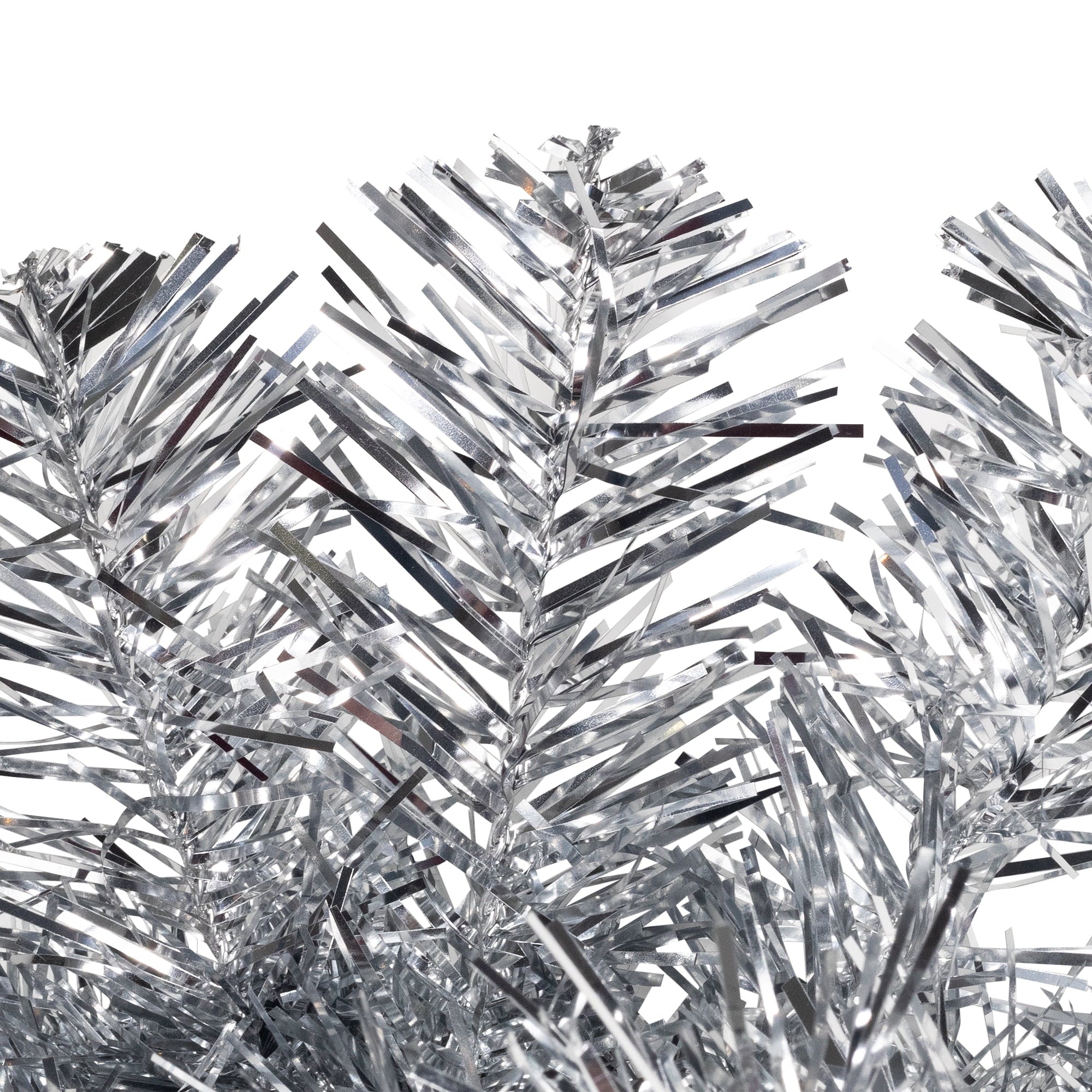 Northlight Pre-Lit Artificial Tinsel Christmas Garland - 9' x 8" - Silver - Clear Lights