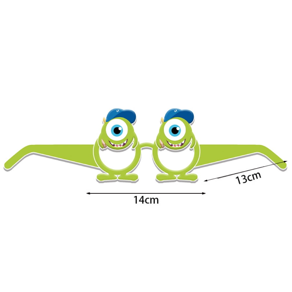 12PCS Monster University Themed Party Glasses Supplies Decoration, Fun Kids Party Favors，Dress Up Masks Photo Booth Prop，Cartoon Character Cosplay Decor