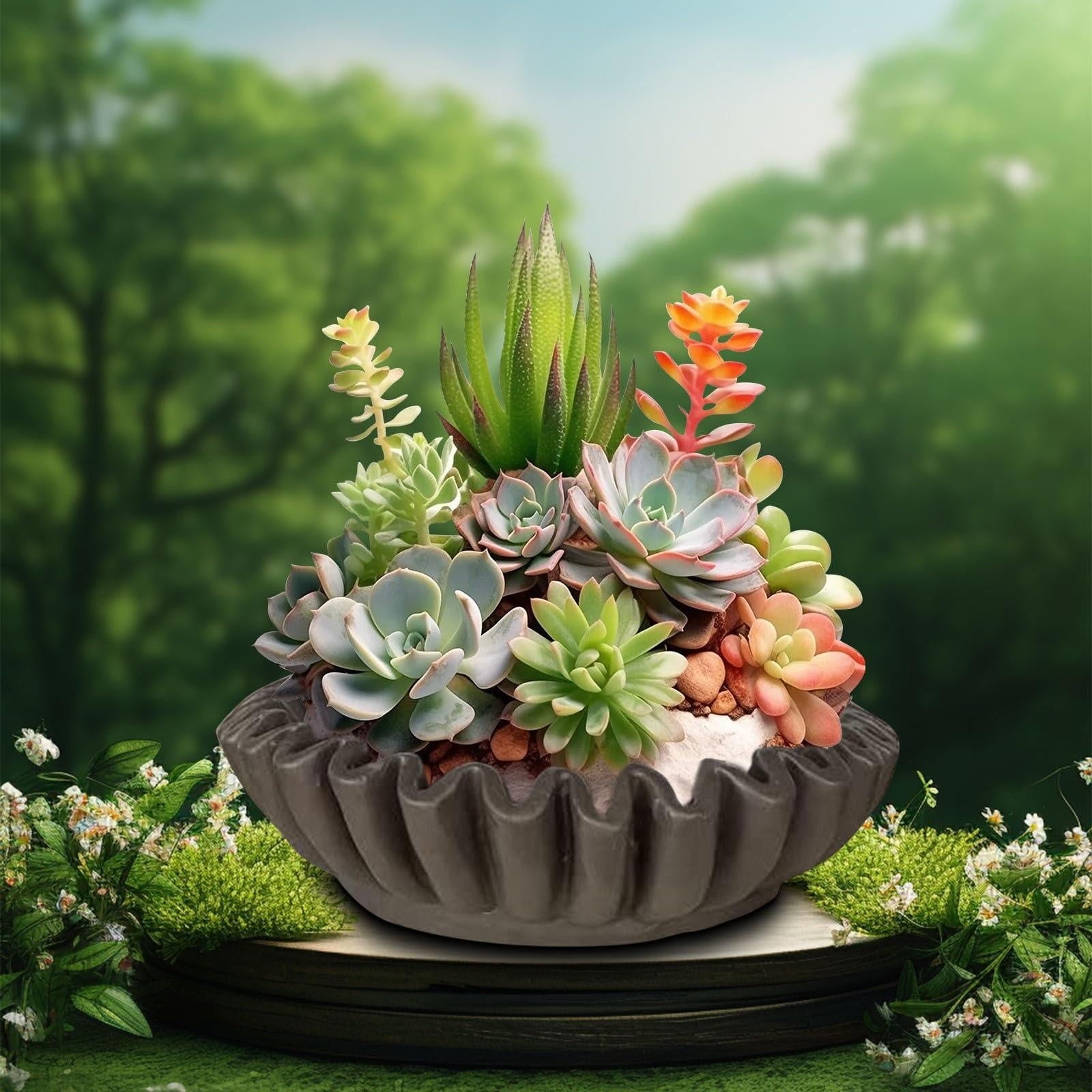 Qianduo Desk Decor Clearance Room Decor Ruffle Bowl Decorative Bowls for Home Decor Vintage Ring Dish Fruit Bowl Ruffle Bowl Decor for Living Room Design Coffee Table Bookshelf Black