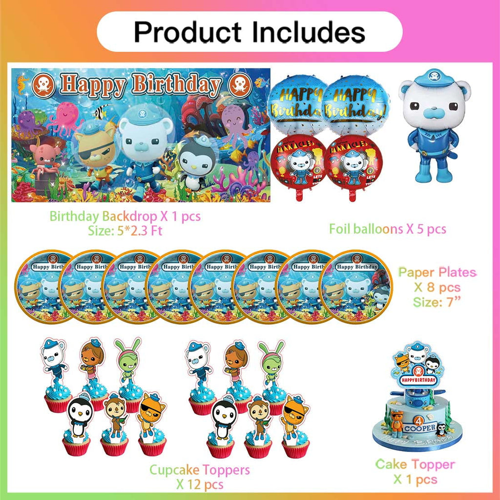 Octonauts Party Supplies Decor Tableware Backdrop Banner Cake Topper Balloons Birthday Decorations