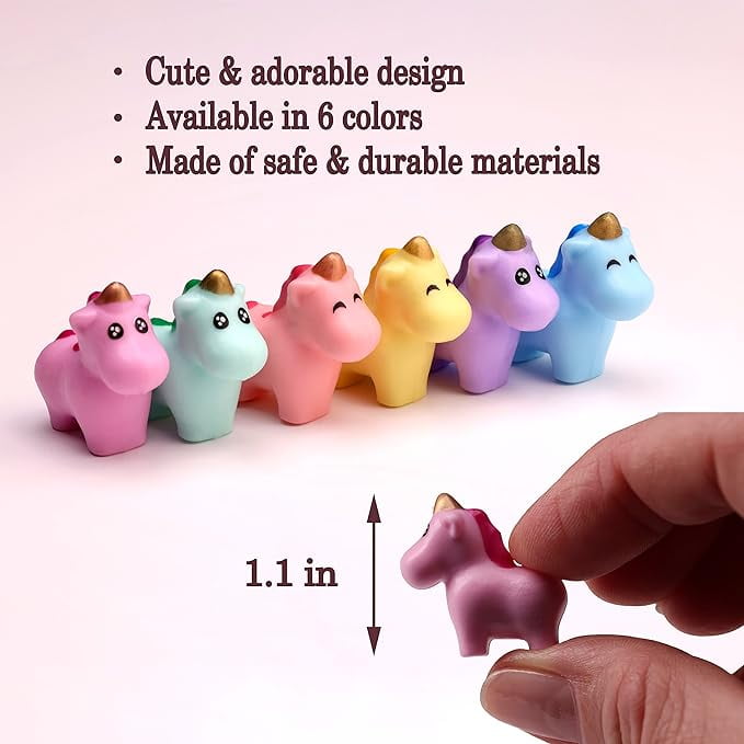 Entervending Little Unicorn Toy Figurines - Unicorn Figures 100 Pcs - Unicorn Party Favors for Kids - Unicorn Cake Toppers - Unicorn Decoration Playset