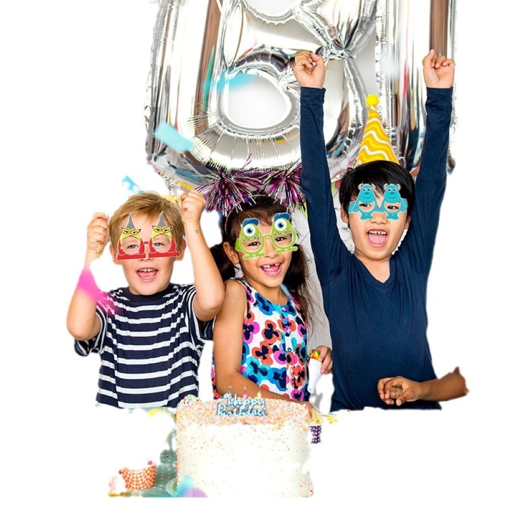 12PCS Monster University Themed Party Glasses Supplies Decoration, Fun Kids Party Favors，Dress Up Masks Photo Booth Prop，Cartoon Character Cosplay Decor