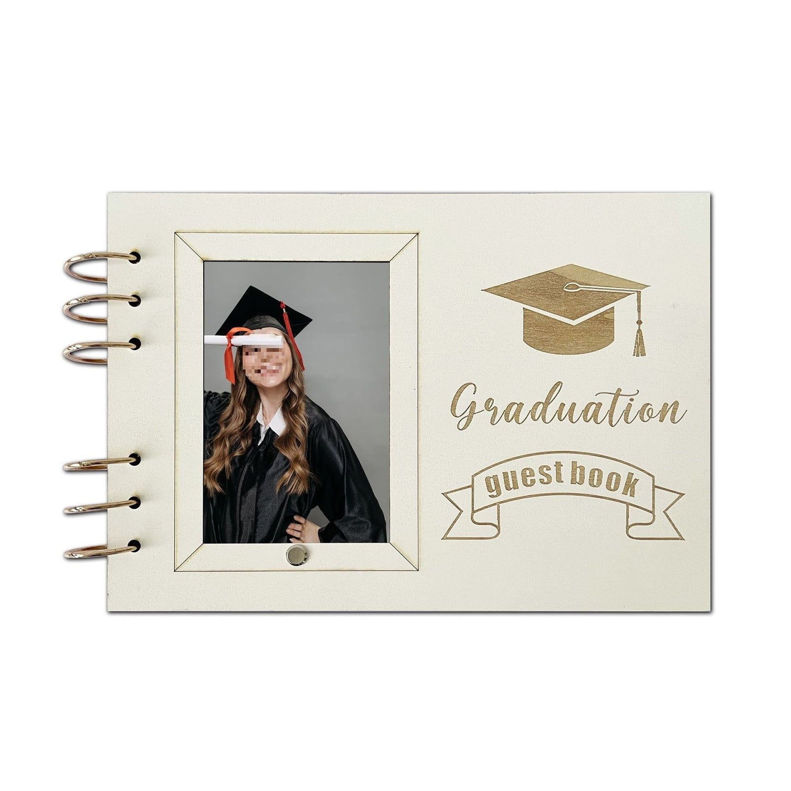 UYUH ‌Graduation Keepsake Guest Book Linen Memory Album, Academic Legacy Journal for Commencement Parties/Open House/Senior Signatures, Capsule & Photo Display System‌