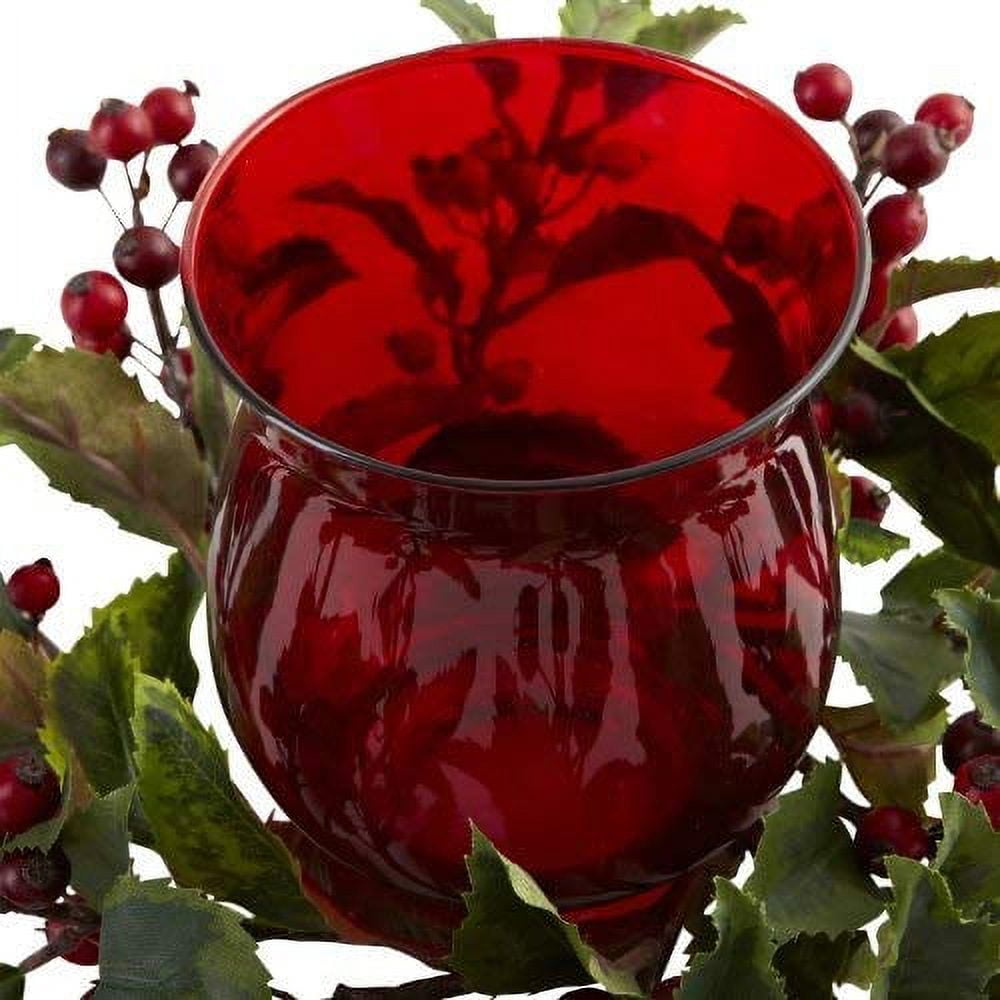 Nearly Natural Holly Berry Candelabrum