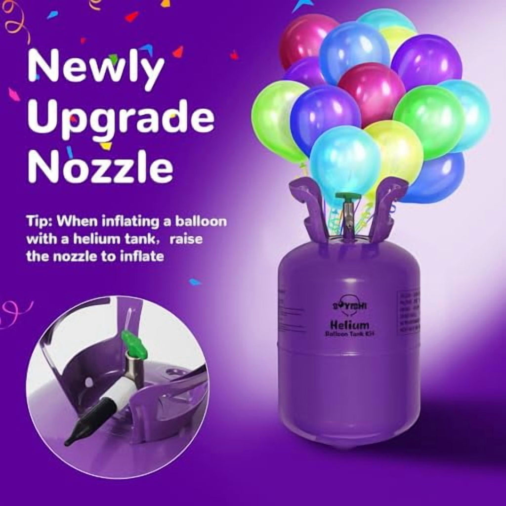 Helium Tank for Balloons at Home 7L Helium Balloon Pump Kit 30 Assorted Latex Balloons and Curling Ribbon Included 99.99% Pure Helium Gas (1 Tank)