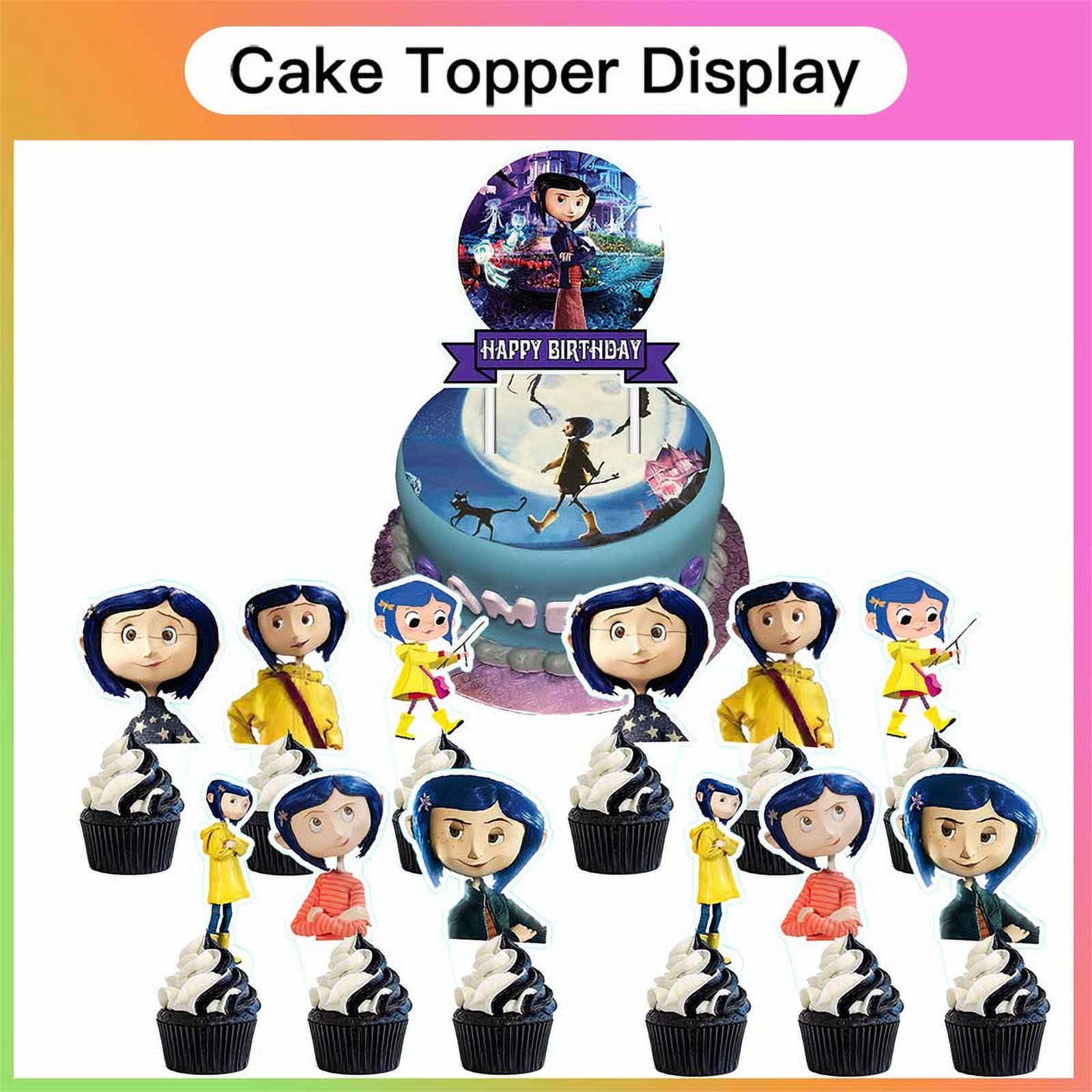 Coraline Birthday Party Supplies Balloons Plates Decoration Cake Topper Decor Tableware Banner Backdrop