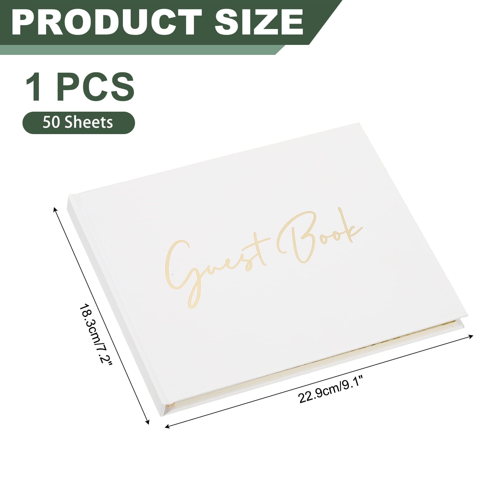 Uxcell Guest Book, 100 Pages Wedding Guest Reception Signature Book Party Decorations Supplies with Pen Signboard for Birthday Bridal Shower, Black
