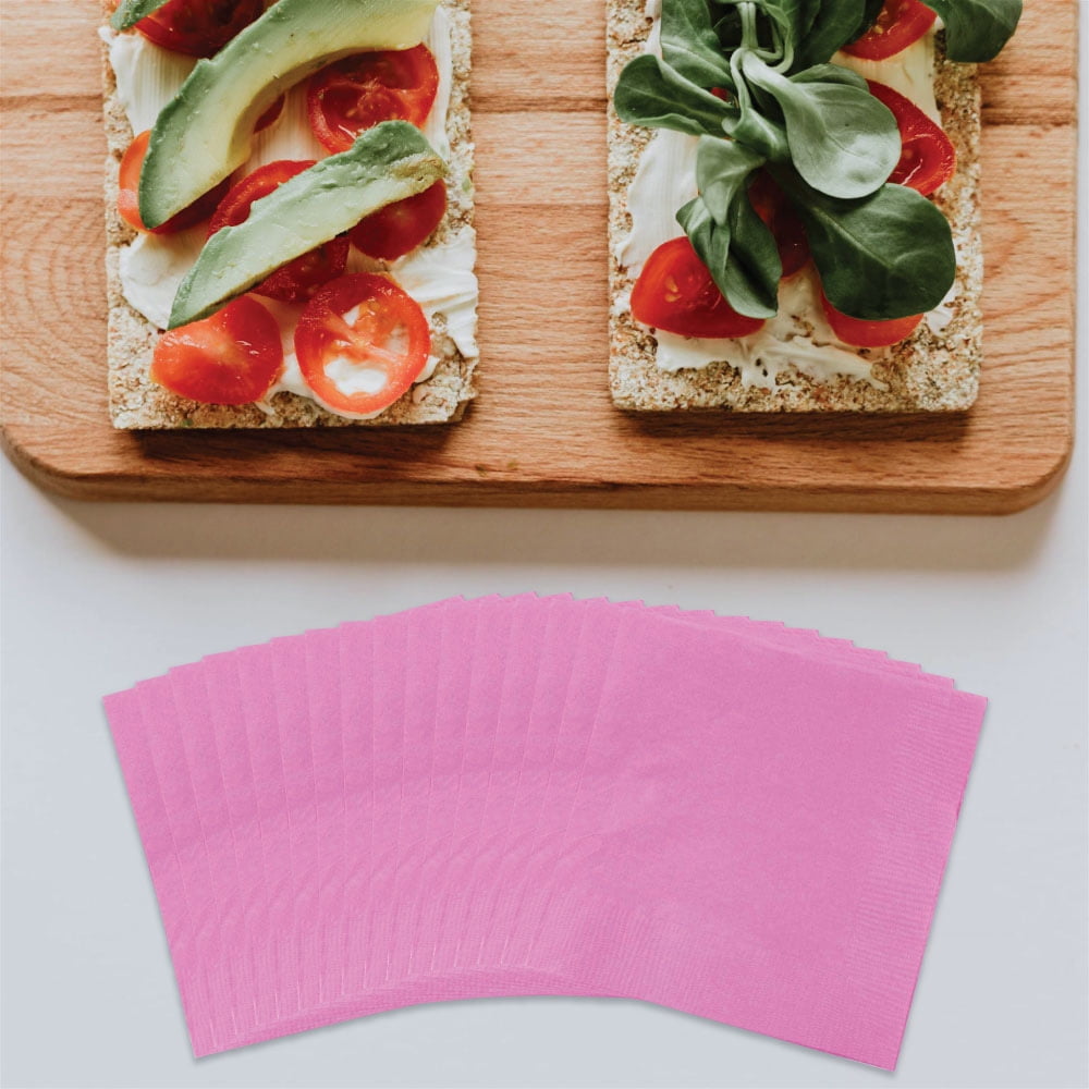 JAM Paper Medium Lunch Napkins, 6 1/2 x 6 1/2, Pink, 250/Pack