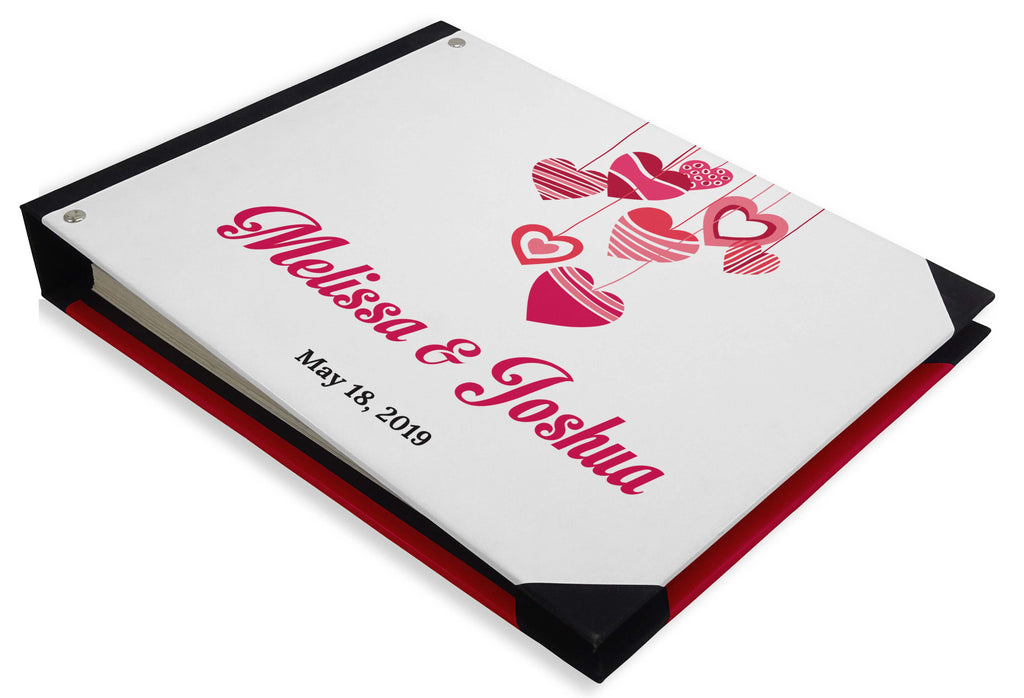 Darling Souvenir White Hanging Heart Wedding Guest Book Hardbound Guest Sign-In Book Guest Registry Guestbook-9 x 12 Inches
