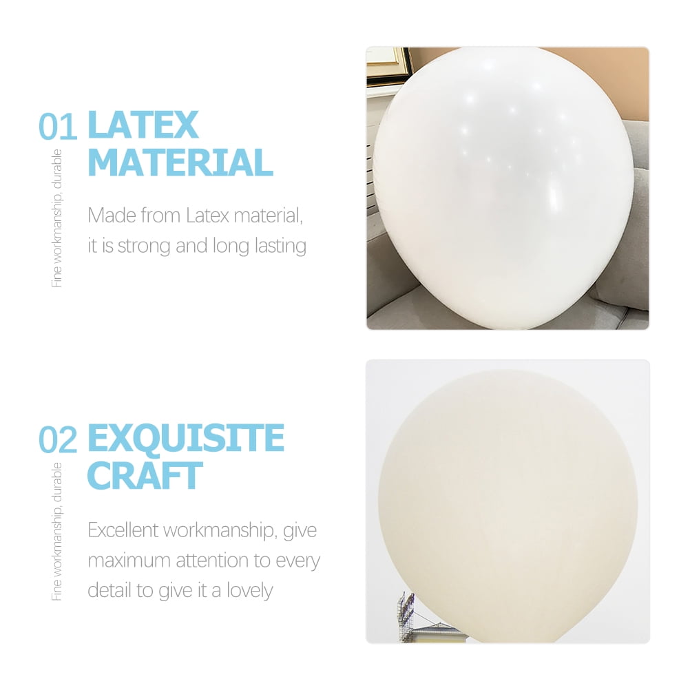 HEMOTON  Large Round Balloon Latex Big Balloons for Decoration Baby White