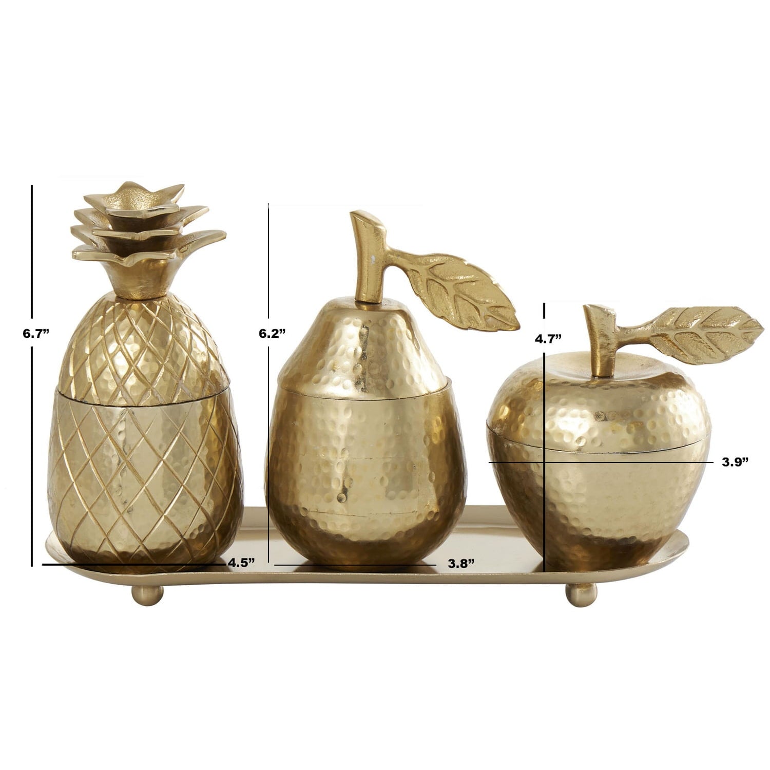 Urban Designs 4-Piece Decorative Table Centerpiece Storage Jar Set - Gold