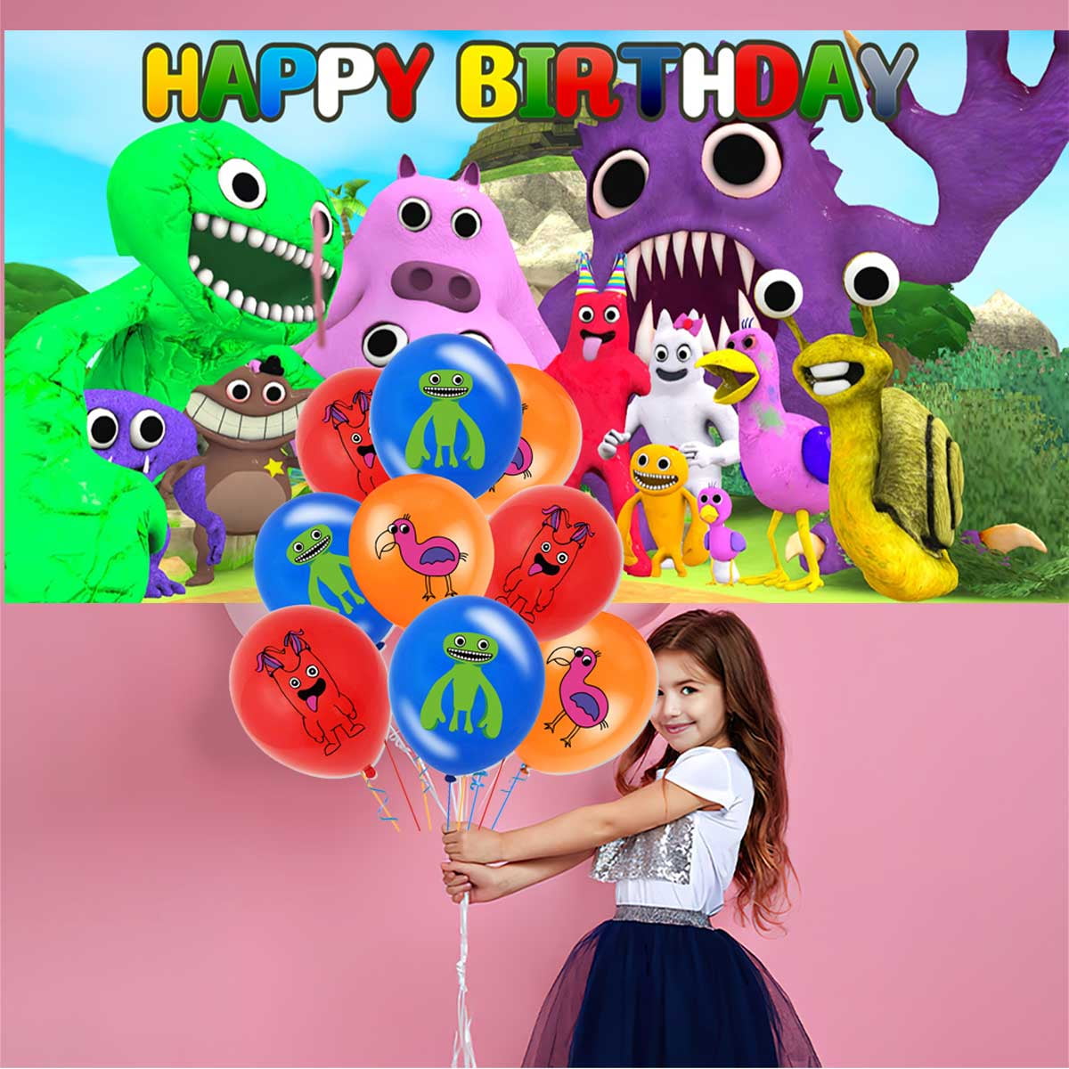 Garten of banban Party Supplies Decor Backdrop Cake Topper Plates Balloons Banner Decorations Tableware