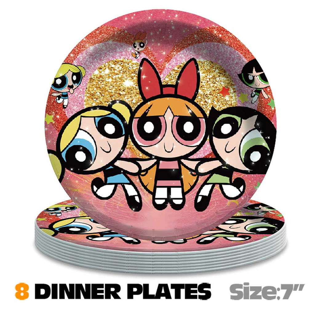 The Powerpuff Girls Party Supplies Decor Tableware Backdrop Banner Cake Topper Balloons Birthday Decorations