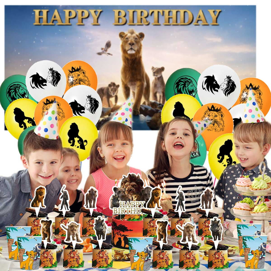Mufasa Birthday Party Supplies Balloons Paper Plates Decoration Cake Topper Decor Tableware Banner Backdrop
