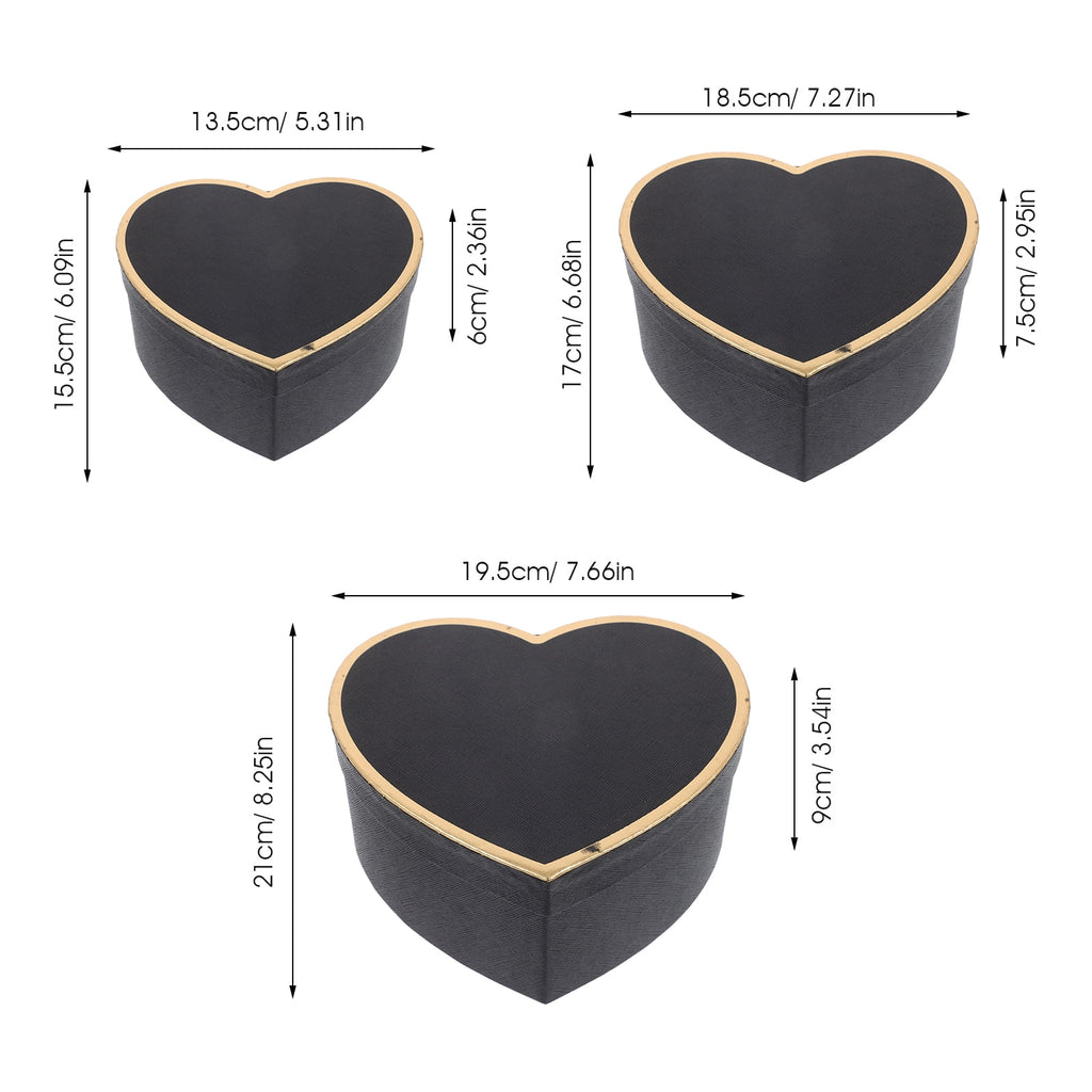 FRCOLOR 9 Pcs  Heart Shaped Gift Box Paper Made Paper Wrapping Box Delicate Small Gift Packing Case With Ribbon