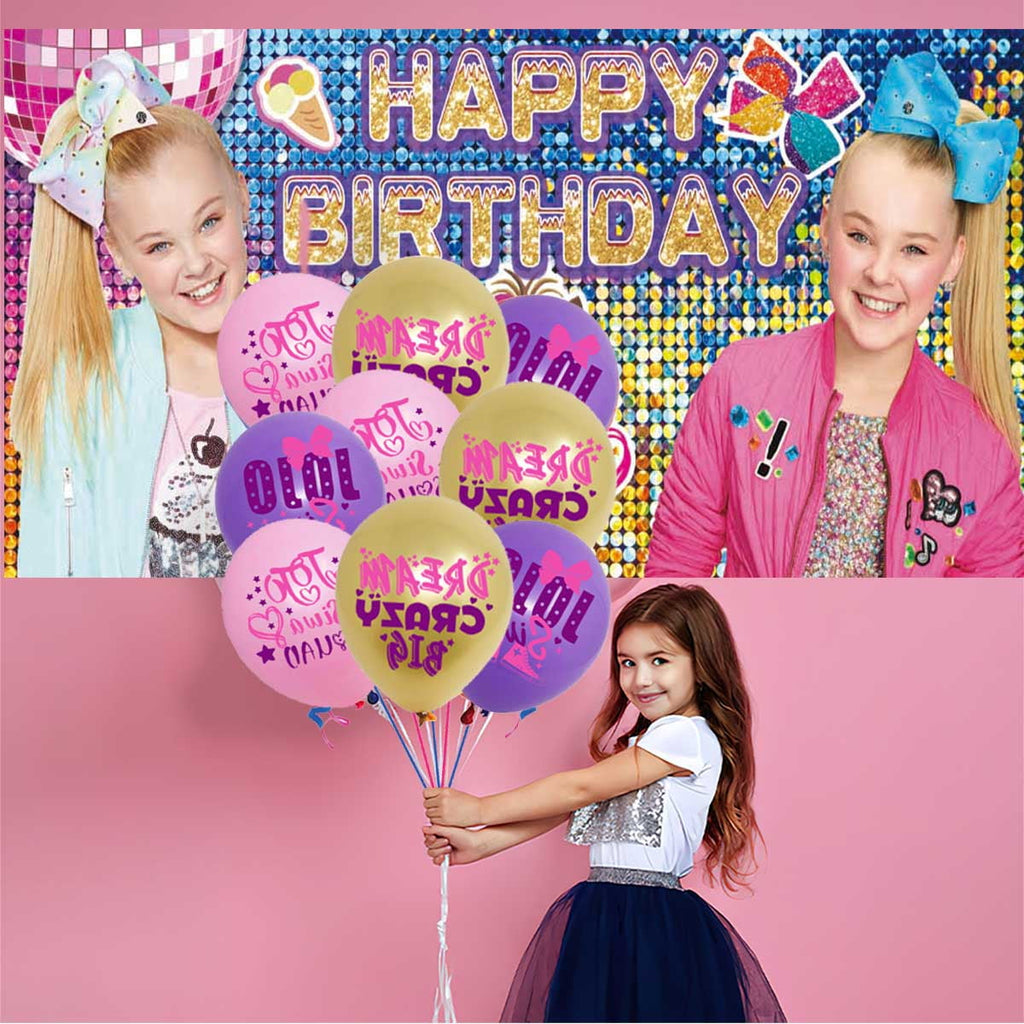 JOJO Siwa Party Supplies Balloons Tableware Decorations Birthday Plates Cake Topper Decor Banner Backdrop