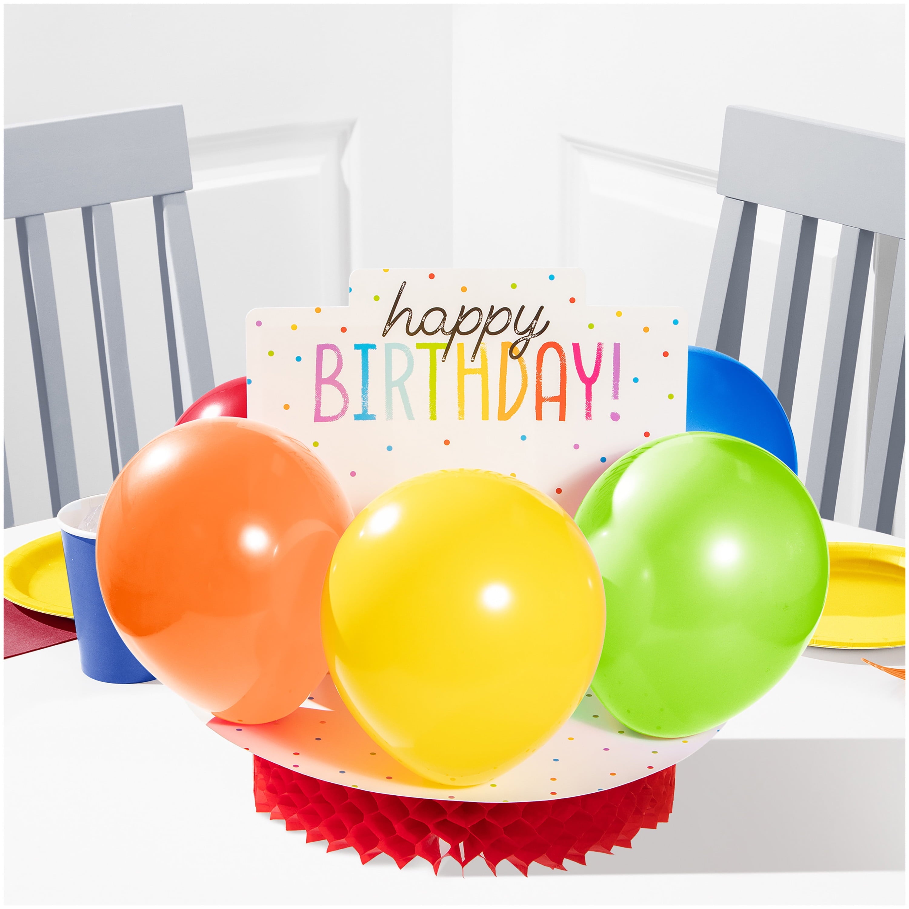 Creative Converting Multi-color Birthday Balloon Bash Paper Party Decoration Kits, (7 Pieces)