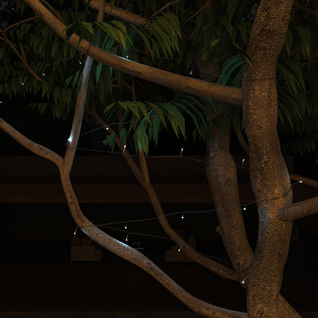 Pure Garden Solar Powered Outdoor LED String Lights with Eight Light Modes