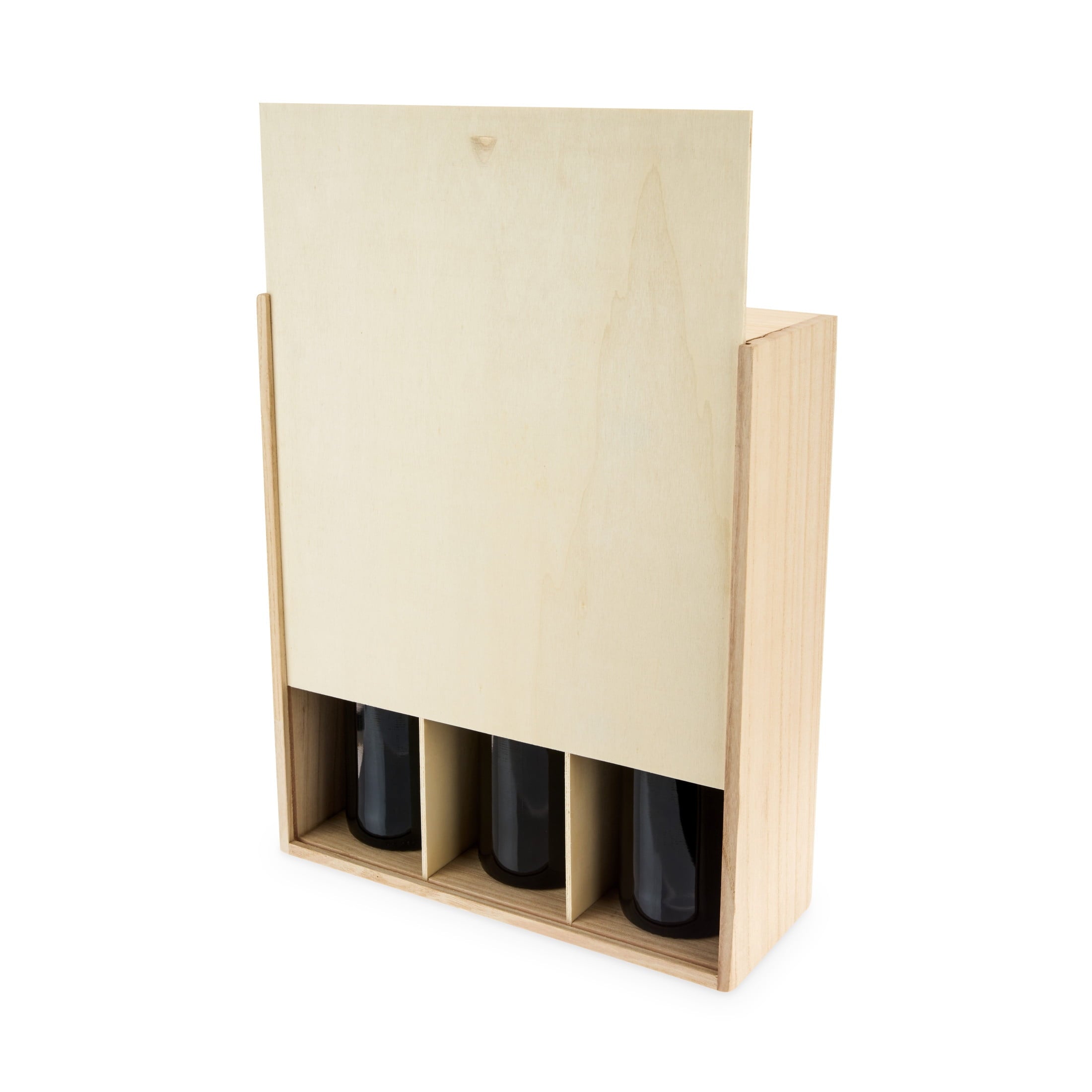 Twine Decorative Wine Gift Box, 3-Bottle Wine Box, Paulownia Wood, Gifts