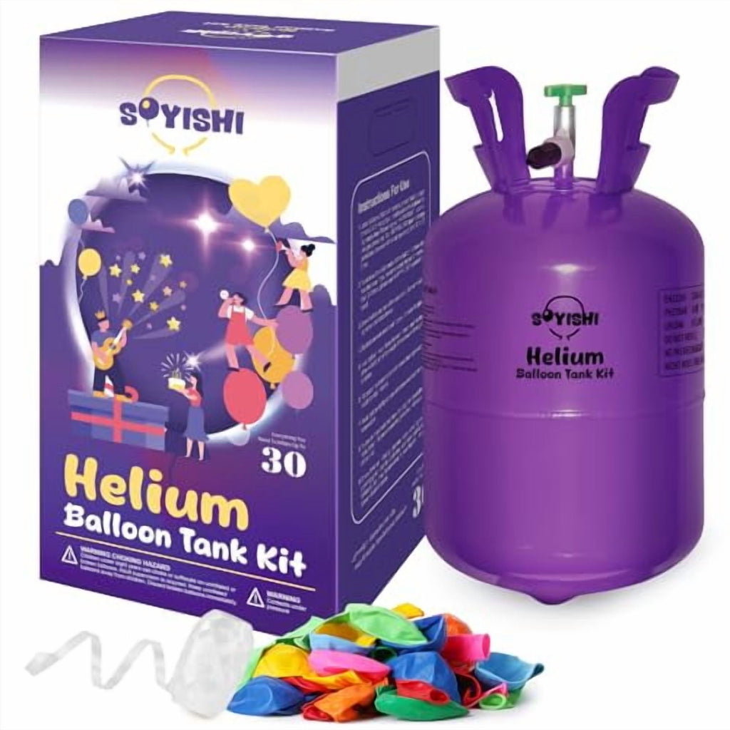 7L Helium Tank for Balloons at Home Premium Helium Gas Tank Pump Kit 99.99% Pure Helium Gas Up to 30 Latex Balloons Ribbons (1 Pack)