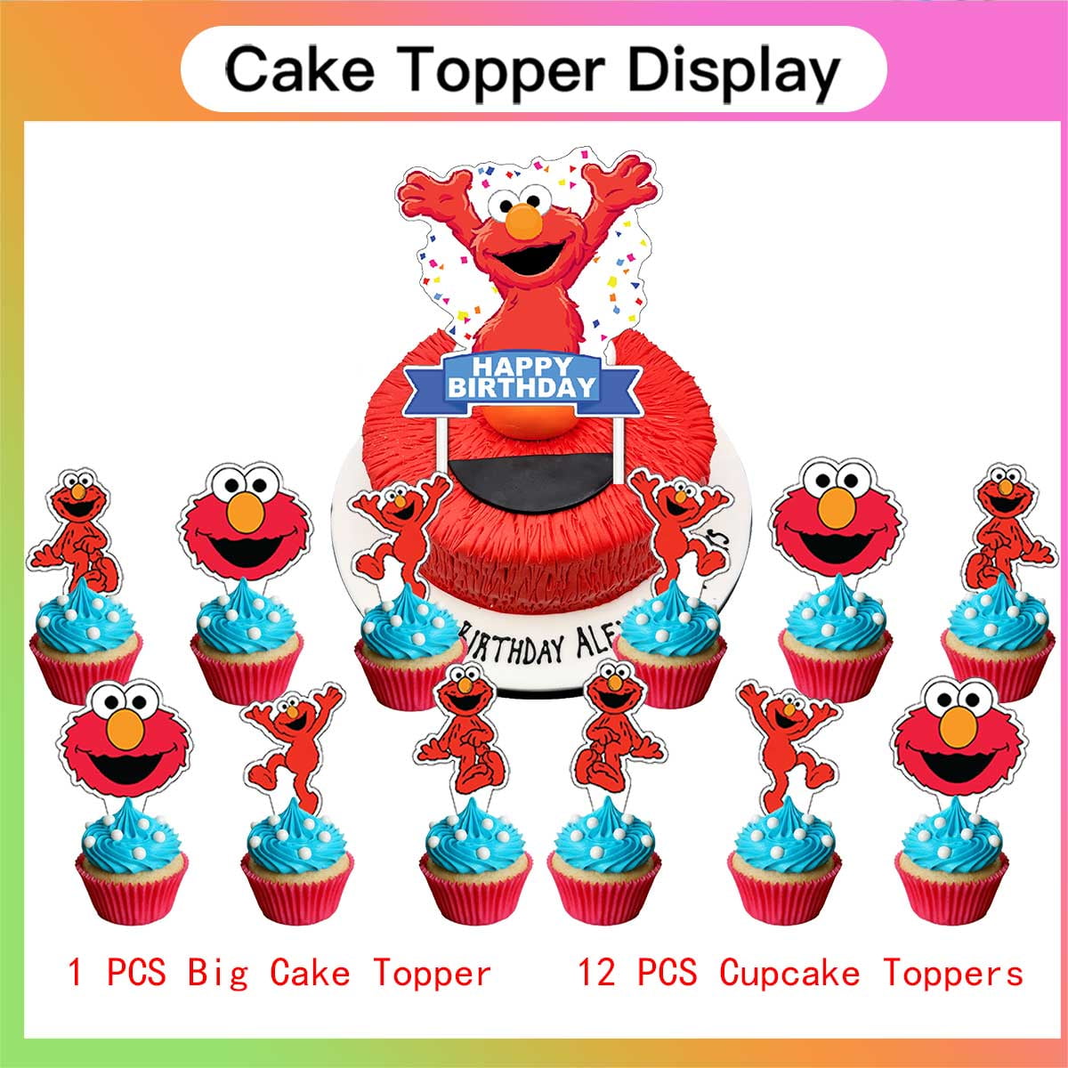 Elmo Birthday Party Supplies Balloons Paper Plates Decoration Cake Topper Decor Tableware Banner Backdrop