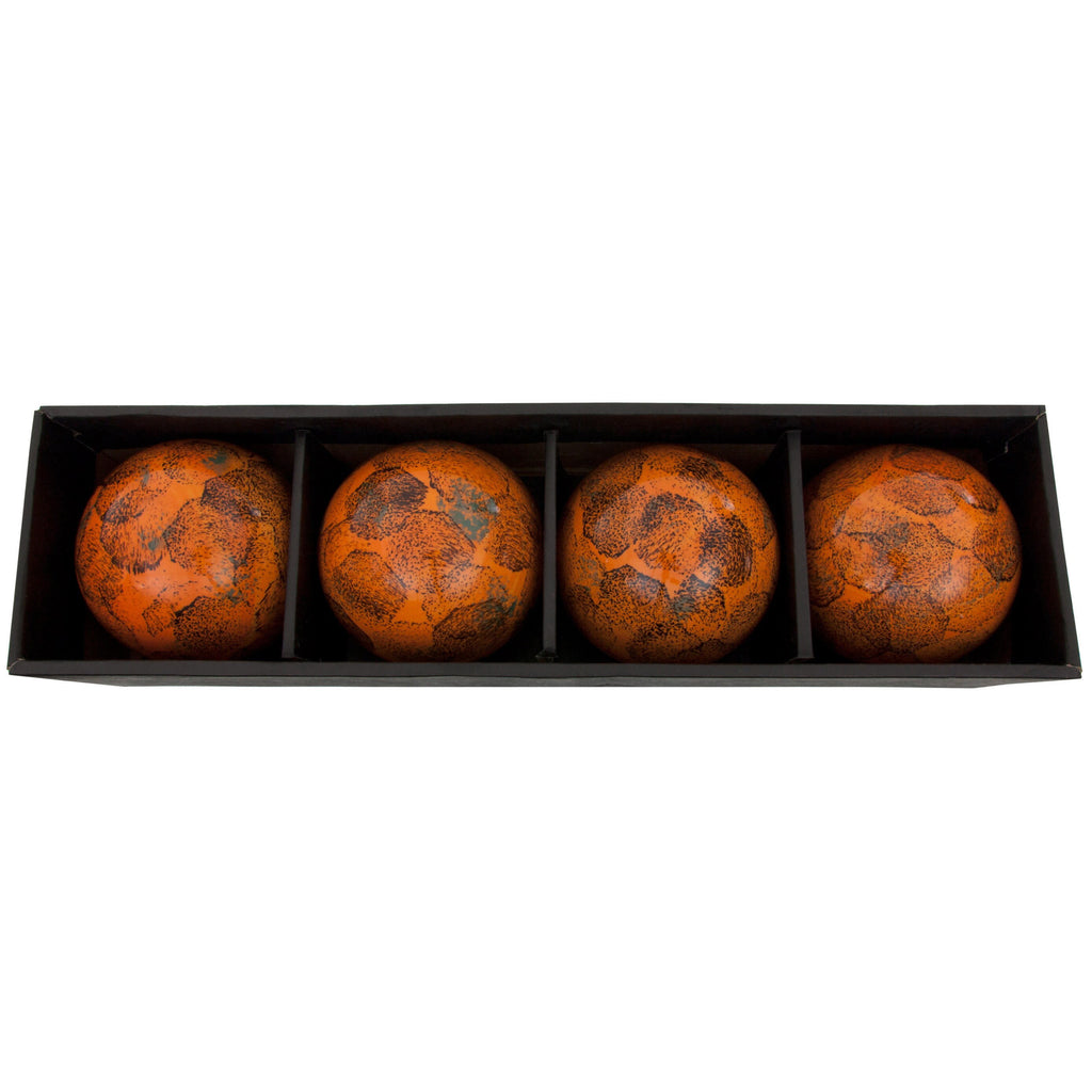 Oriental Furniture 4" Sponged Light Orange Porcelain Ball Set, decorative piece, centerpiece, all season, any occasion