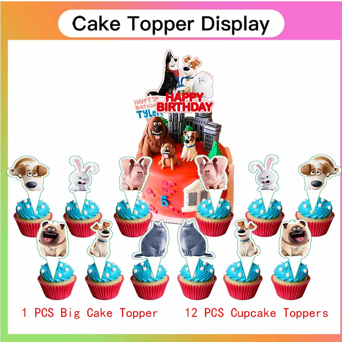 The Secret Life of Pets Balloons Party Supplies 1st Decor Tableware Birthday Cake Topper Decorations Banner Backdrop