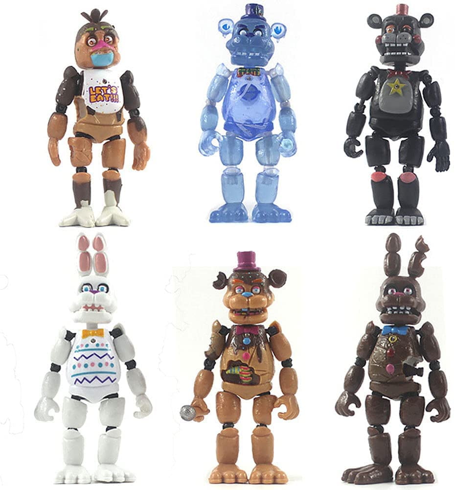 Action Figures, 6 PCS Toy Figures, 5.5 Inches Collectible Toys Set with Ball Joint Connection Light, Cake Toppers for Video Games Fans Boys, Girls, Kids Adults as Gifts