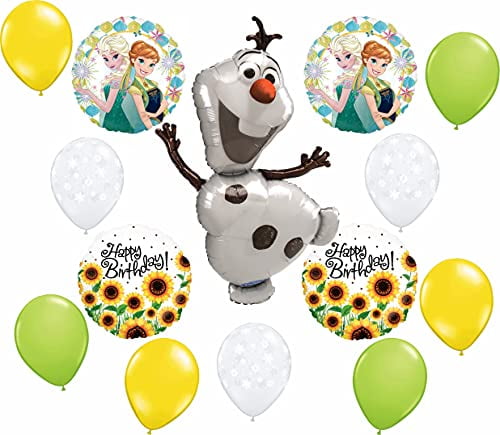 Anagram Frozen Fever Sunflowers Olaf Happy Birthday Balloons Decoration Supplies Summer Elsa Anna