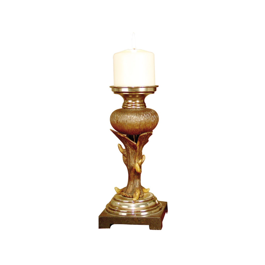 Art Glass Designs Set of 2 Rutherford Pillar Candle Holders 10"