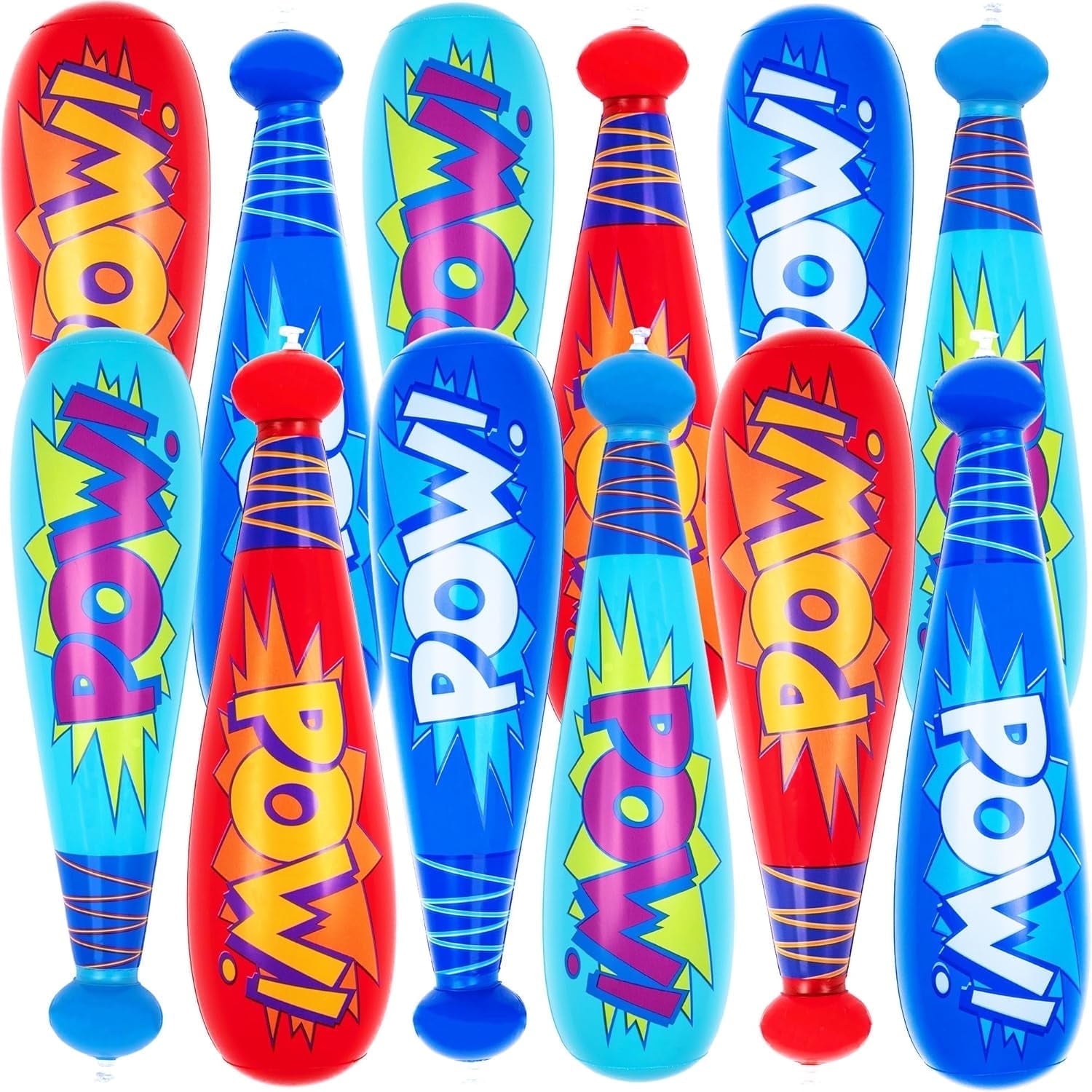 ArtCreativity 22" Inflatable Baseball Bats – Set of 12, Durable Sports Party Favors & Decorations, Goodie Bag Fillers for Kids