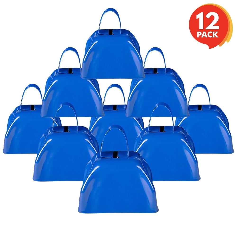 ArtCreativity 3" Purple Metal Cowbell Noisemakers - pack of 12 - Loud Sports & Party Noise Makers