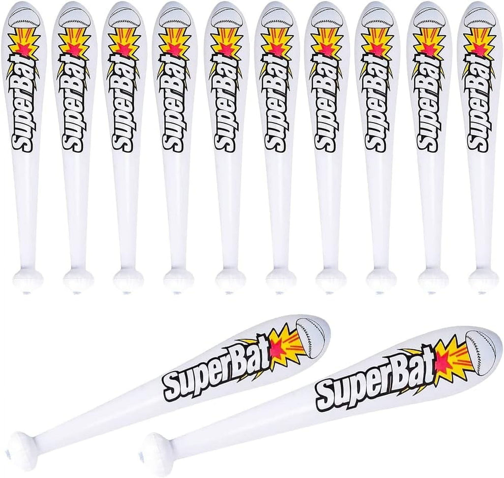 ArtCreativity 22" Inflatable Baseball Bats – Set of 12, Durable Sports Party Favors & Decorations, Goodie Bag Fillers for Kids