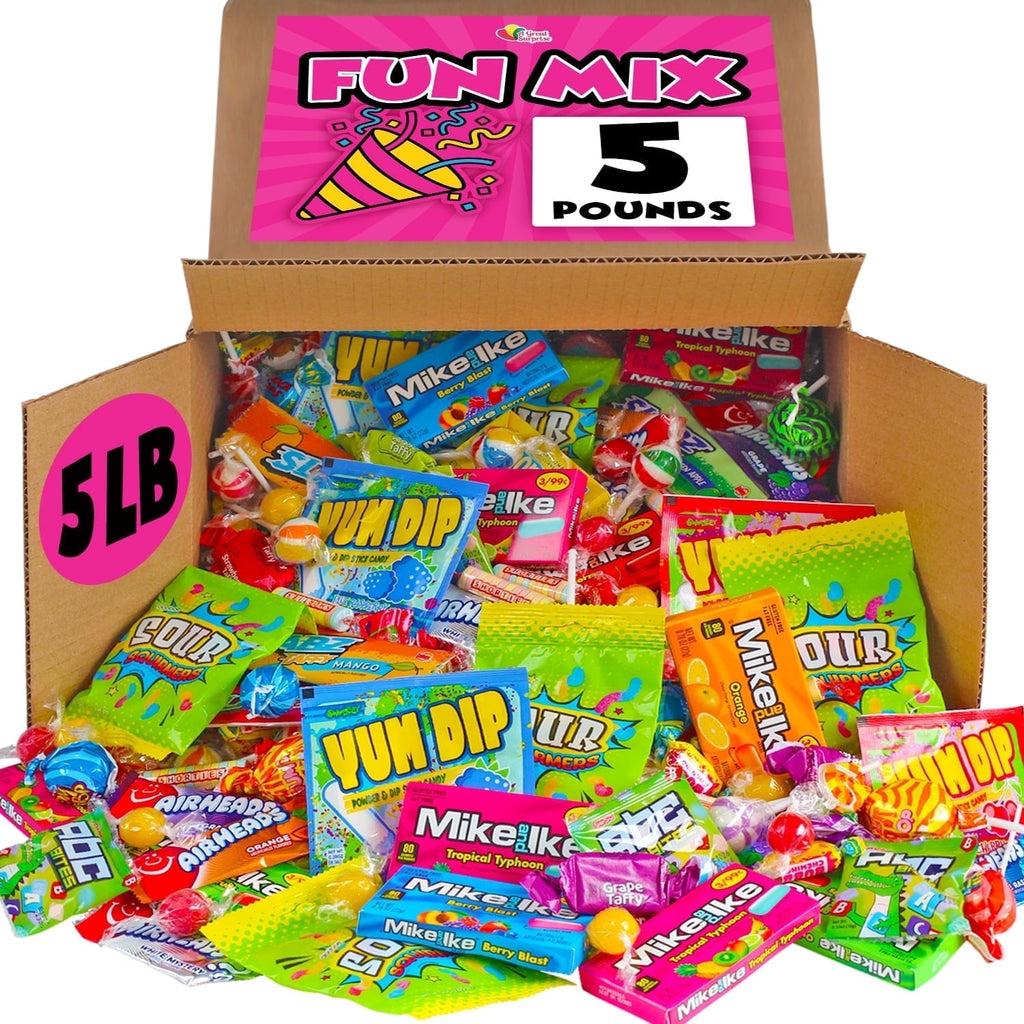 Assorted Bulk Candy - Halloween Treat - 5 Pounds - Parade Goodie Bag - Pinata Candies - Party Mix Variety - A Great Surprise