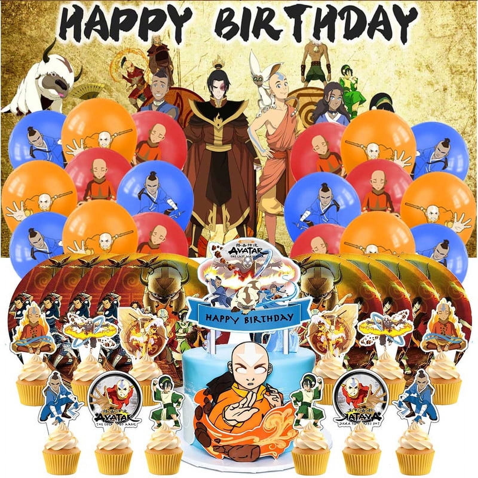 avatar the last airbender Birthday Party Supplies Balloons Plates Decoration Cake Topper Decor Tableware Banner Backdrop