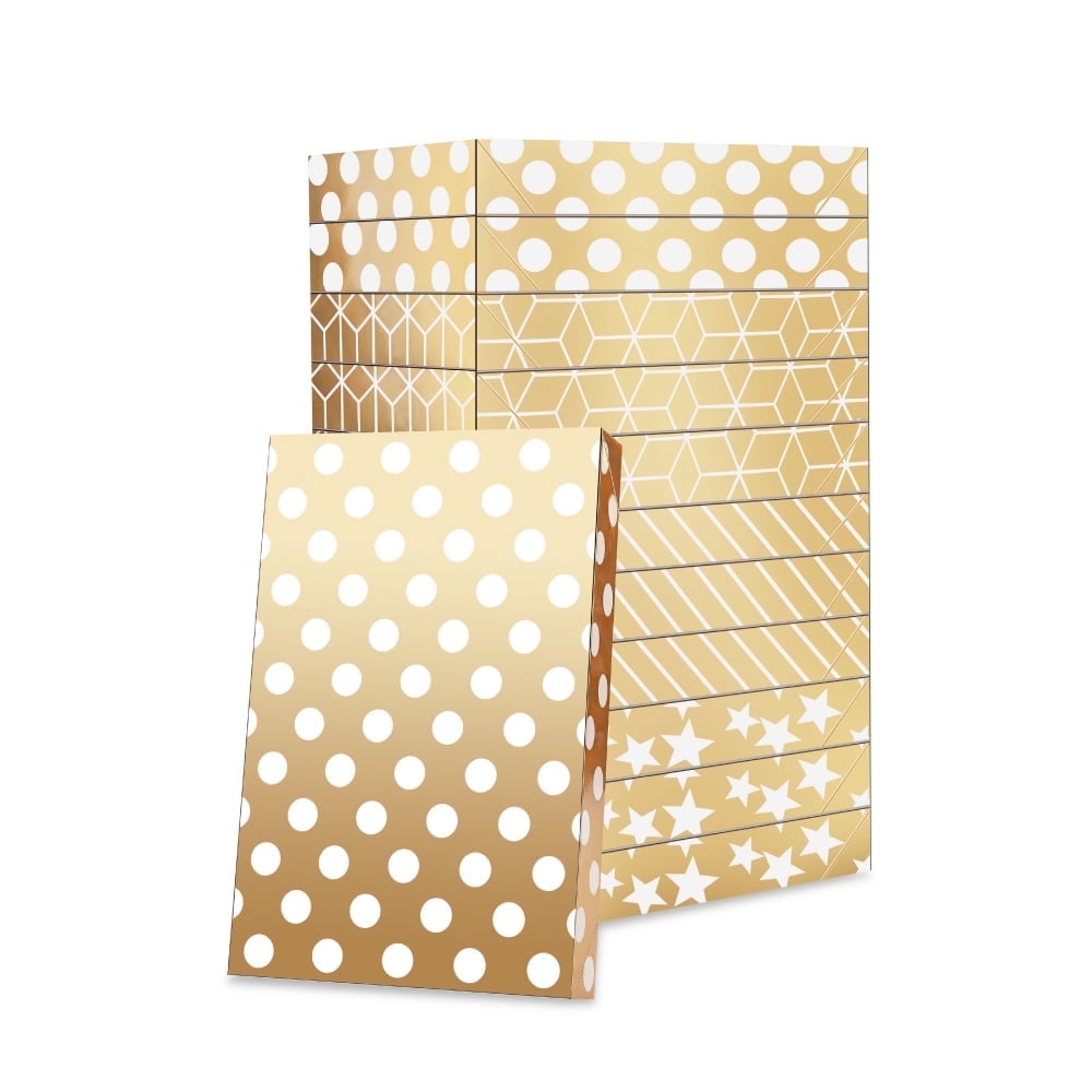 BAKIPACK 6 Extra Large Gift Boxes with Lids 17x11x2.5 inches Gift Wrap Boxes, Black Cloth Gift Boxes