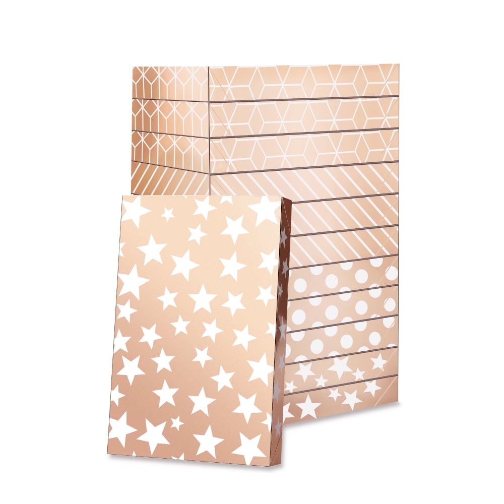 BAKIPACK 6 Extra Large Gift Boxes with Lids 17x11x2.5 inches Gift Wrap Boxes, Black Cloth Gift Boxes