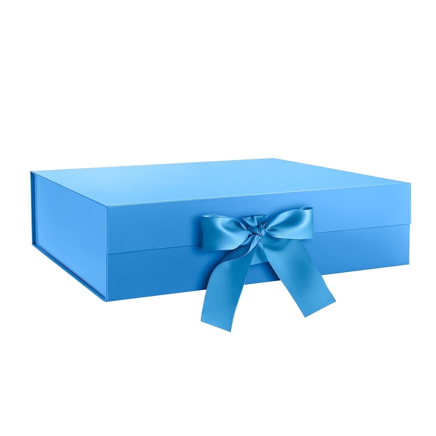 BAKIPACK 6 Extra Large Gift Boxes with Lids 17x11x2.5 inches Gift Wrap Boxes, Black Cloth Gift Boxes