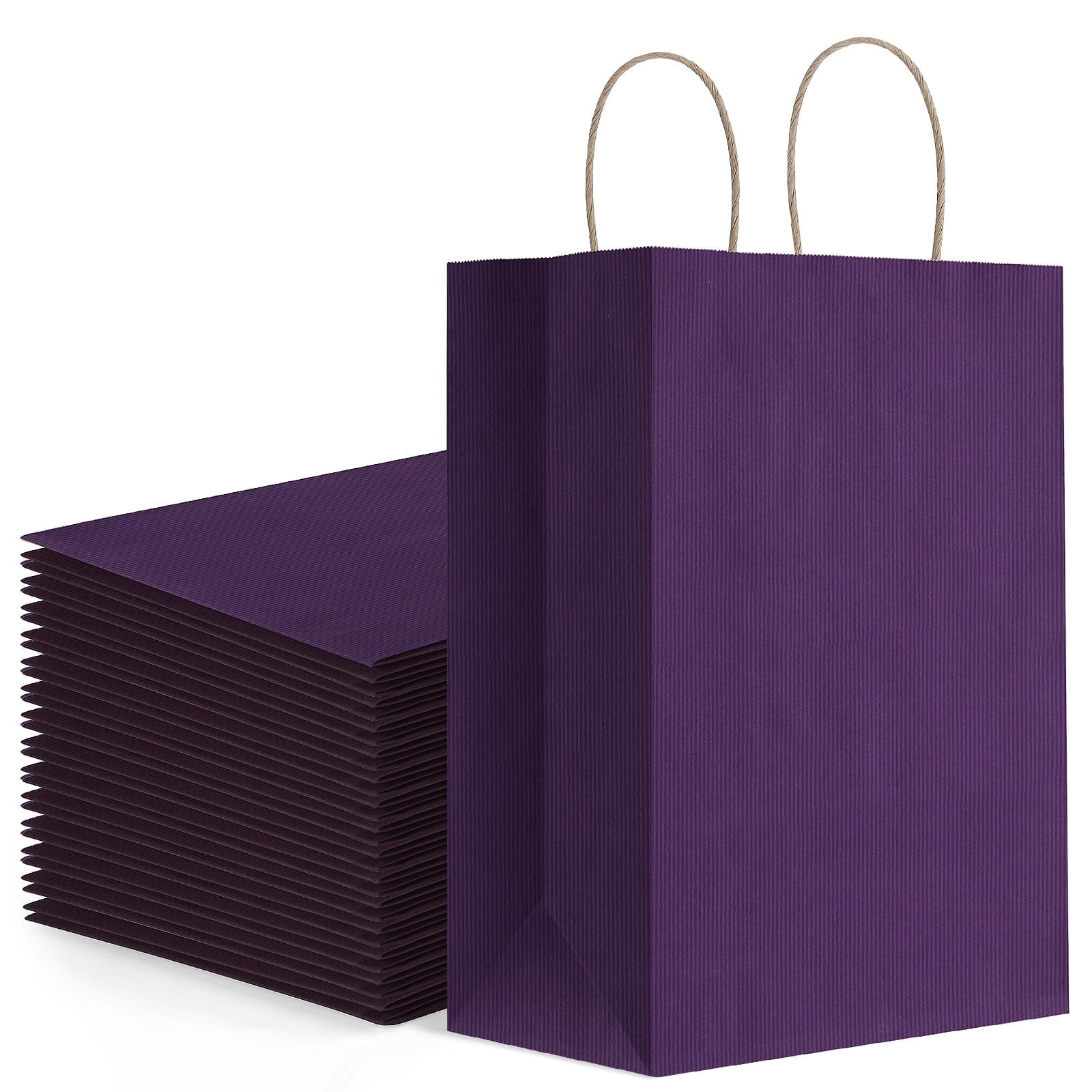 BagDream 100 Pack Red Gift Bags with Handles Medium Paper Treat Bags for Birthday, Christmas, Valentine's Day & Wedding, 8x4.25x10.5inches